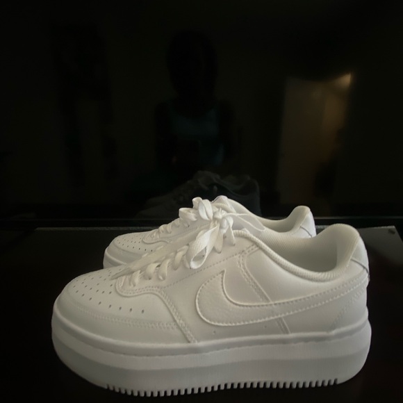 Nike Shoes - Nike All-White Platform Sneakers